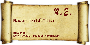 Mauer Eulália névjegykártya
